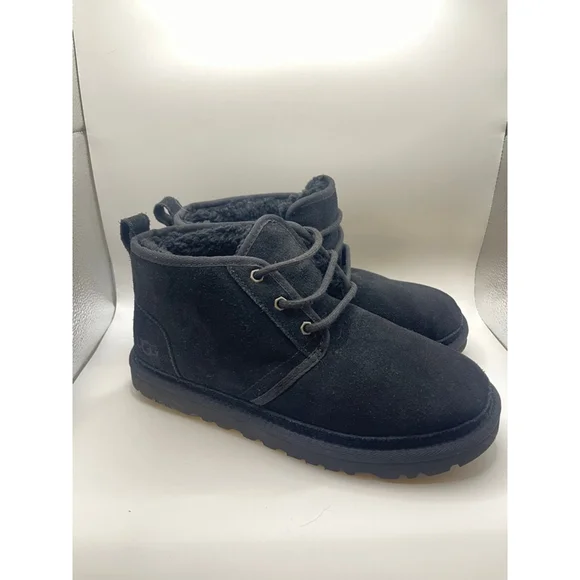 UGG Neumel Boots Women’s 9 Black Suede Shearling Lined New Without Box - Picture 4 of 7